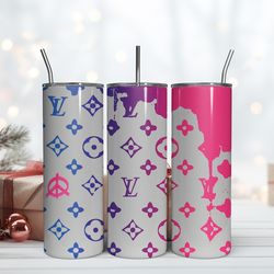 lv 20oz skinny tumbler luxury, fashion designer gift tumbler, fashion girl travel tumbler, fashion women tumbler, fashio