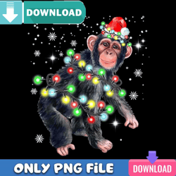 chimpanzee monkey christmas png perfect sublimation design download