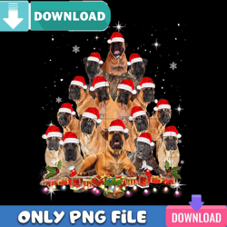 christmas bullmastiff png perfect sublimation design download
