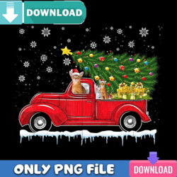 christmas car and cat png perfect sublimation design download