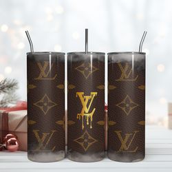 lv 20oz skinny tumbler luxury, fashion designer gift tumbler, fashion girl travel tumbler, fashion women tumbler, fashio