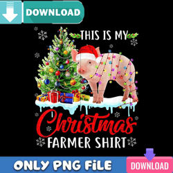 this my christmas pig farmer png best files design download