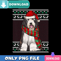 xmas bearded collie dog png best files design download