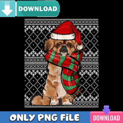 xmas pekingese santa claus hat png best files design