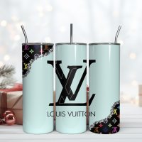 lv 20oz skinny tumbler luxury, fashion designer gift tumbler, fashion girl travel tumbler, fashion women tumbler, fashio