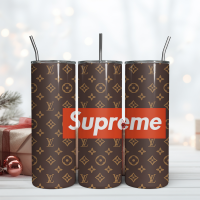 supreme 20oz skinny tumbler luxury, fashion designer gift tumbler, fashion girl travel tumbler, fashion women tumbler, f