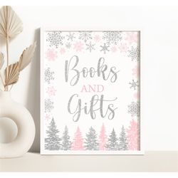 snowflake books and gifts sign girl snowflakes baby shower books and gifts sign christmas books and gifts sign winter wo