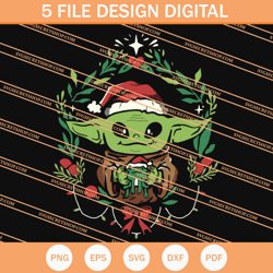 baby yoda and frog christmas svg, christmas svg