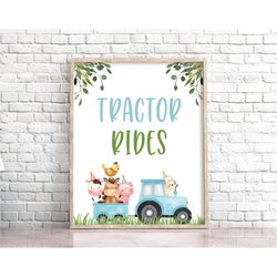 tractor rides sign boy farm birthday sign farm animals party sign blue farm table decor blue barnyard decorations blue t