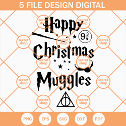 happy christmas muggles svg, muggles harry potter svg, merry muggles born xmas svg