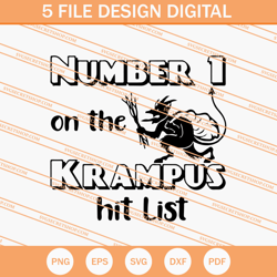 Number 1 On The Krampus Hit List SVG, Krampus SVG
