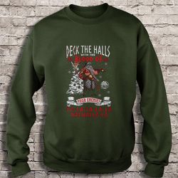 deck the halls with the blood of your enemies fa-la-la-la-la valhalla-la gift tshirt