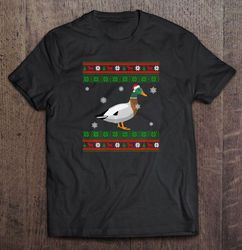 duck santa hat christmas v-neck t-shirt