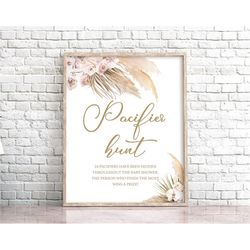 pampas grass pacifier hunt baby shower sign pampas grass baby shower tropical desert baby shower sign boho baby shower p