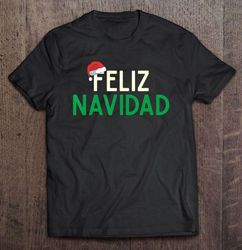 feliz navidad santa hat christmas tshirt