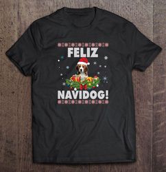 feliz navidog beagle dog santa hat christmas shirt