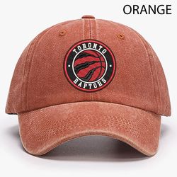 toronto raptors embroidered distressed hat, nba raptors logo embroidered hat, nba football team vintage hat, dad hat