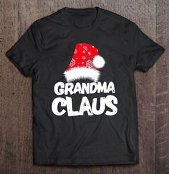 funny grandma claus christmas family santa red snow hat tee t-shirt