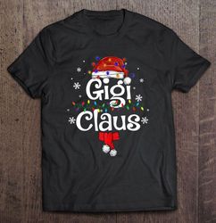 gigi claus santa hat christmas lights tshirt