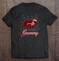 grammy red plaid bear christmas shirt