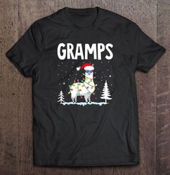 gramps llama san hat christmas lights v-neck t-shirt