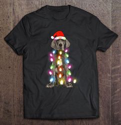 great dane santa hat christmas lights shirt