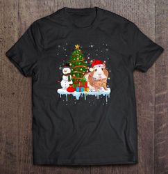 guinea pig santa hat christmas tree snowman shirt