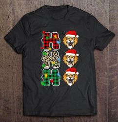 ho-ho-ho santa hat lion leopard christmas gift top