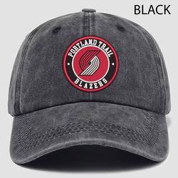 portland trail blazers embroidered distressed hat, nba blazers embroidered hat, nba football team vintage hat, dad hat