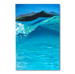 laguna beach painting seascape original oil art mountain artwork sea underwater handmade wall art