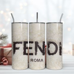 fendy 20oz skinny tumbler luxury, fashion designer gift tumbler, fashion girl travel tumbler, fashion women tumbler, fas