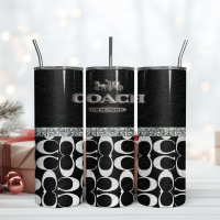 coach 20oz skinny tumbler luxury, fashion designer gift tumbler, fashion girl travel tumbler, fashion women tumbler, fas