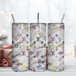 lv 20oz skinny tumbler luxury, fashion designer gift tumbler, fashion girl travel tumbler, fashion women tumbler, fashio