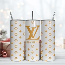 lv 20oz skinny tumbler luxury, fashion designer gift tumbler, fashion girl travel tumbler, fashion women tumbler, fashio