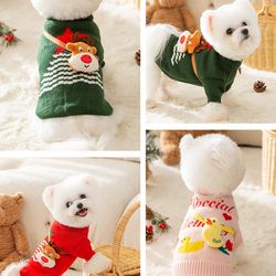 dog/cat sweater red christmas sweater for dogs cats xmas costume pet holiday new year fall winter small medium clothes