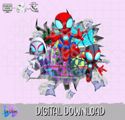 spidey and friends birthday png-digital download
