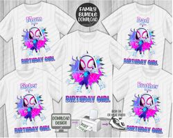 spider girl birthday png- family bundle - digital download