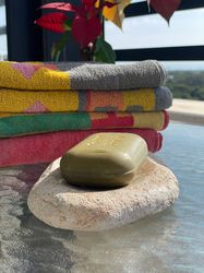 river stone soap dish. natural stone handmade.