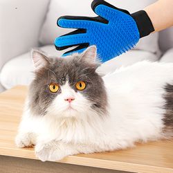 cat grooming glove brush, pet hair remover tool, reusable dog hair fur remover for carpet