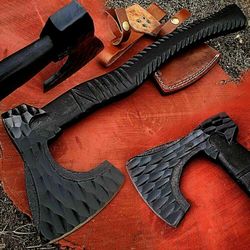 custom handmade high carbon steel viking bearded hatchet hunting tomahawk axe