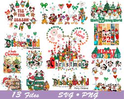 disney christmas bundle png, christmas mickey and friends png, disney xmas png, christmas tree png