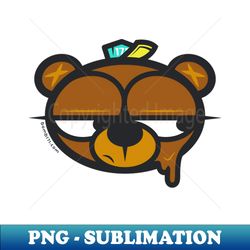 chocolate bear head drip - modern sublimation png file - bold & eye-catching