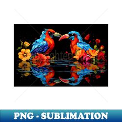 tropical colorful birds - sublimation-ready png file - revolutionize your designs