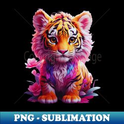baby tiger - vintage sublimation png download - fashionable and fearless