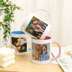 custom pet mug photo, coffee mug with pet photo, pet face photo mug, personalized coffee mug, personalized picture mug,