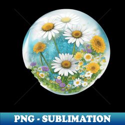 daisy crystal balls - instant sublimation digital download - capture imagination with every detail