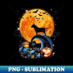 Bull Terrier Dog Moon Cliff Pumpkin Halloween - Premium PNG Sublimation File - Create with Confidence