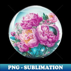 peonies crystal ball - premium png sublimation file - bold & eye-catching