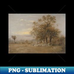 Sheep Grazing by John Linnell - Decorative Sublimation PNG File - Instantly Transform Your Sublimation Projects