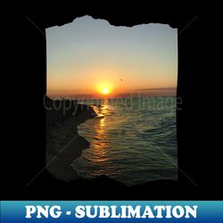 beautiful photography of ocean waves and sunset sky landscape usa nature lovers - instant png sublimation download - perfect for personalization